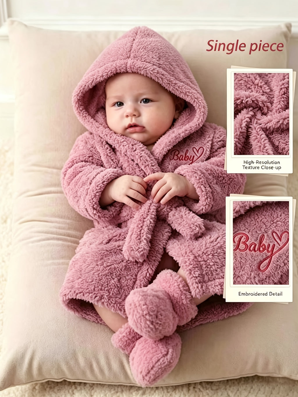 Tenue Bébé Tendance, Manteau Brodé Lettre Rose Mignon — Monptitlou