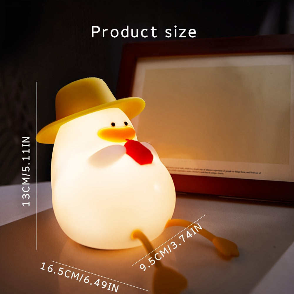 Lampe de chevet en silicone mignon canard avec lumière douce changeante — Monptitlou