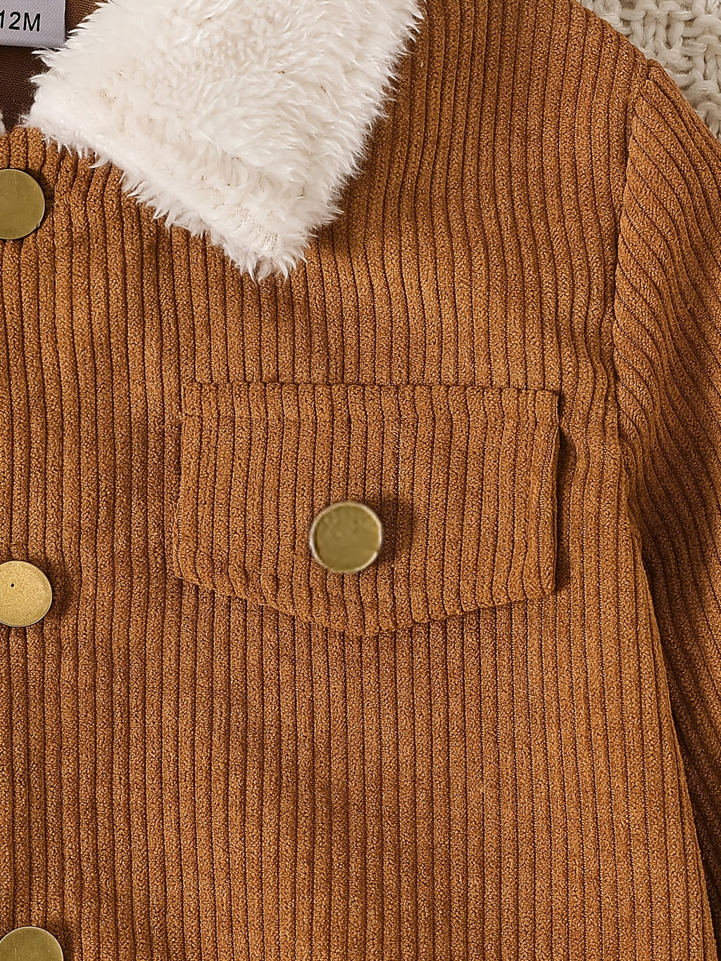 Veste en velours côtelé à rayures verticales marron café vintage pour — Monptitlou