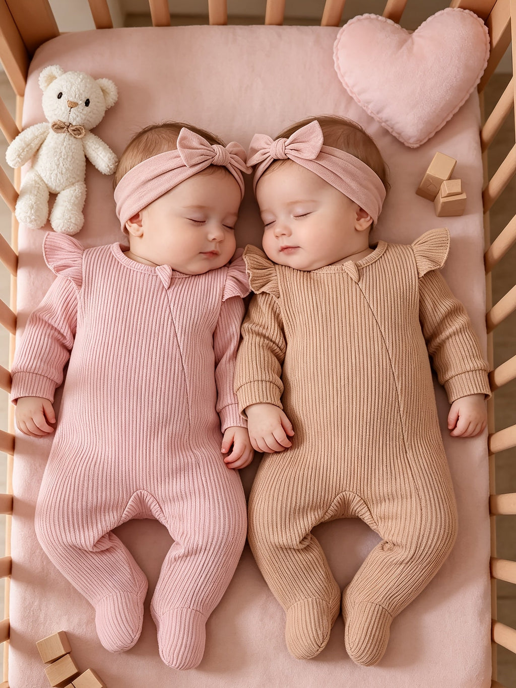 Bodys à pieds à manches longues et fermeture éclair pour bébé fille — Monptitlou
