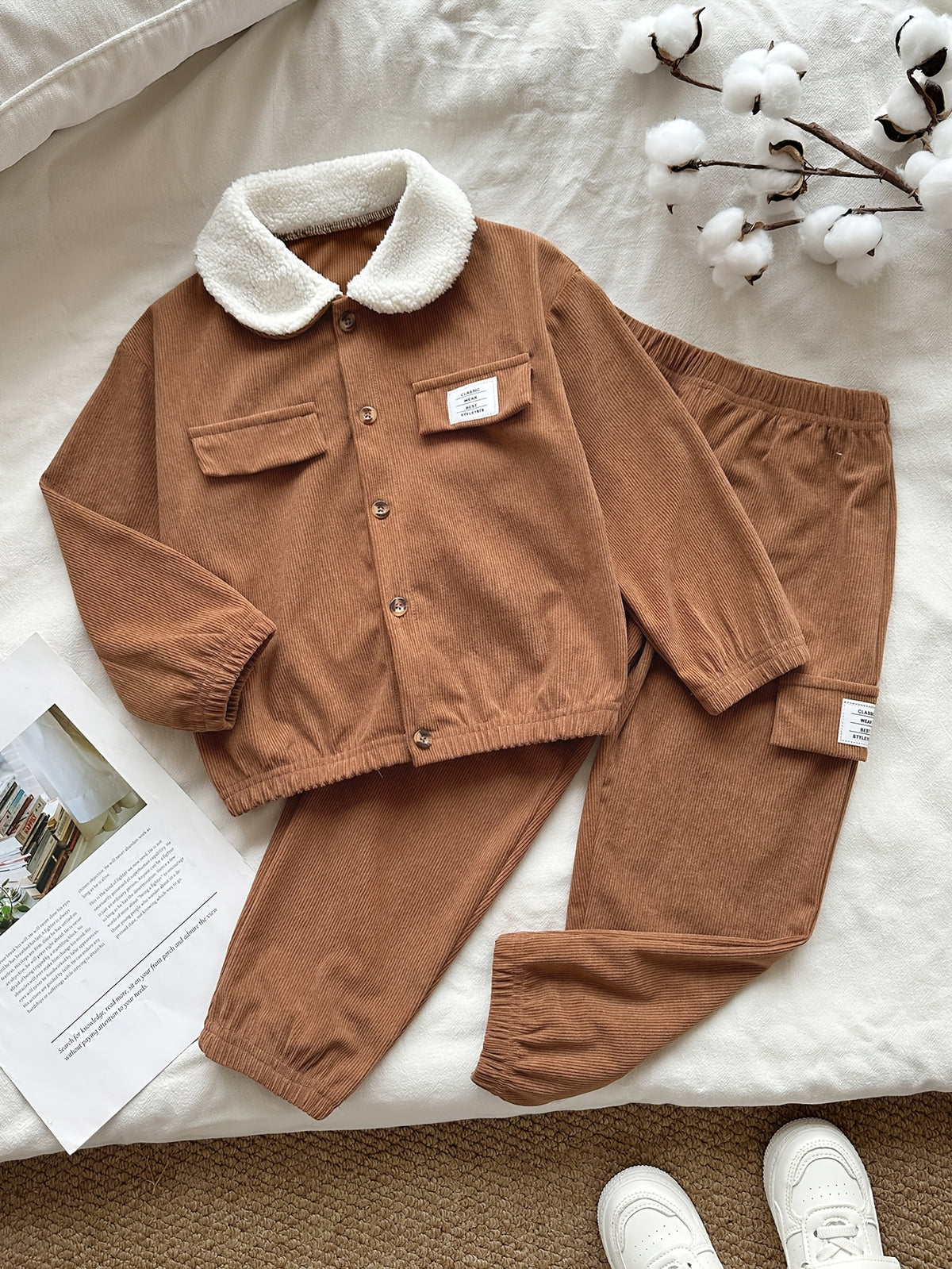 Ensemble 2 pièces pour garçons : Costume en velours côtelé — Monptitlou Image
