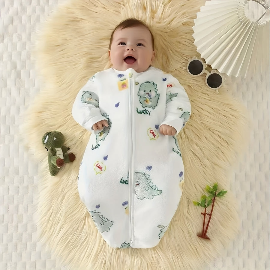 Cadeau de baptême et robe de baptême, bouteille pour enfant dinosaure — Monptitlou