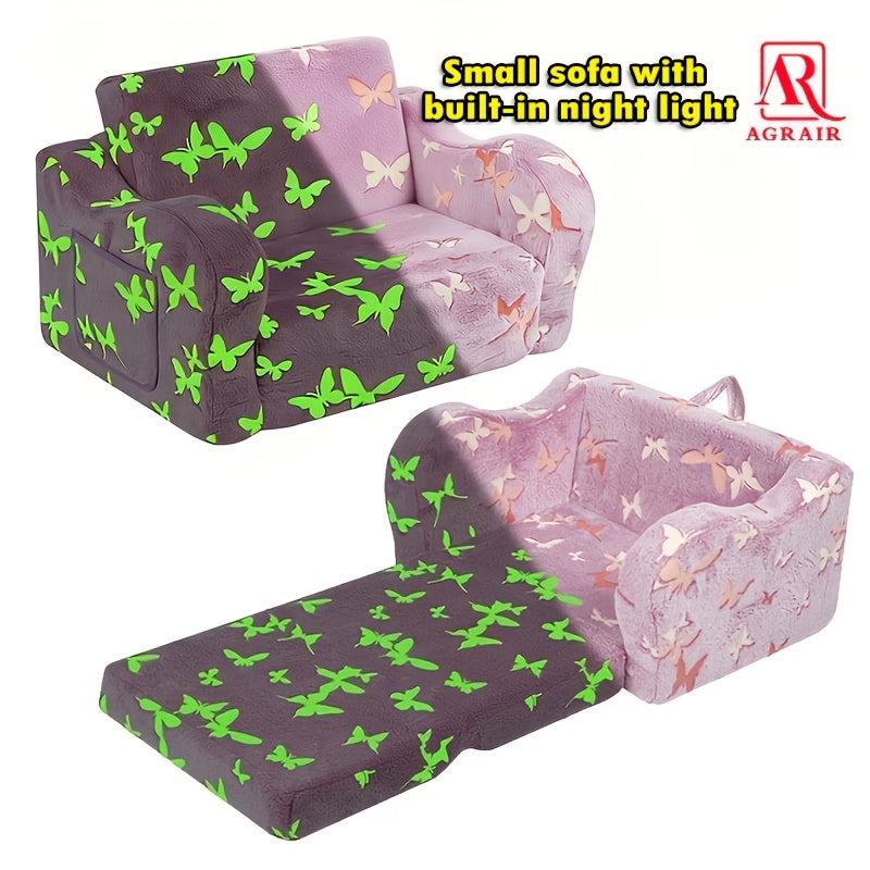 Canapé-lit pliable 2 en 1 pour enfants, tissu flanelle doux — Monptitlou Image