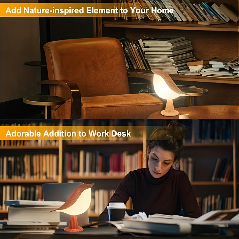 Petite Lampe de Nuit Oiseaux, Lampe de Table Rechargeable à Contrôle — Monptitlou