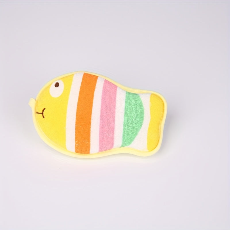Éponge de bain bébé forme poisson animal cartoon douce pour la peau — Monptitlou