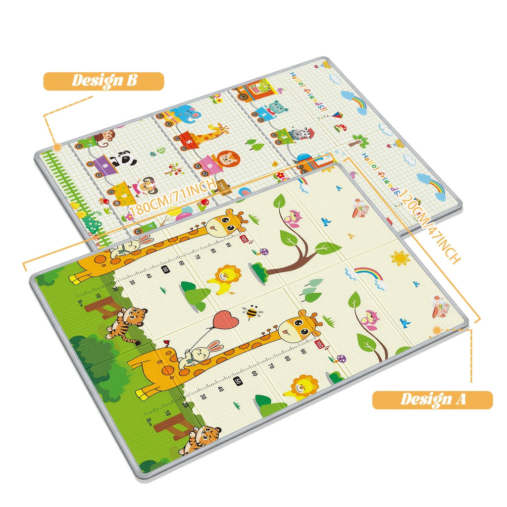 Tapis d'éveil bébé extra large 200X180Cm, conception réversible — Monptitlou