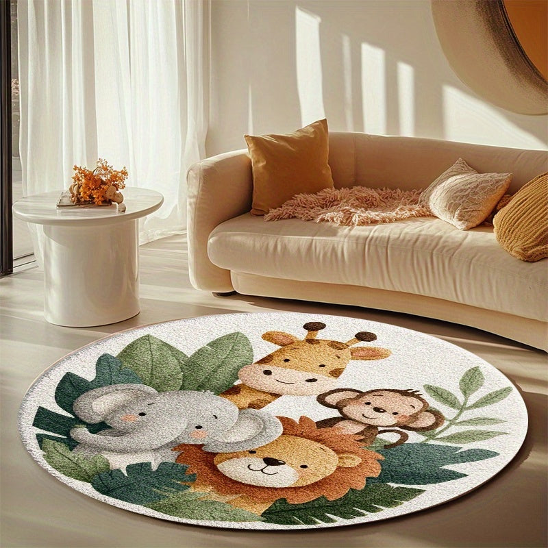 [Produit] Tapis Rond, Tapis de Sol/850G/M² Velours Antidérapant Lavable — Monptitlou