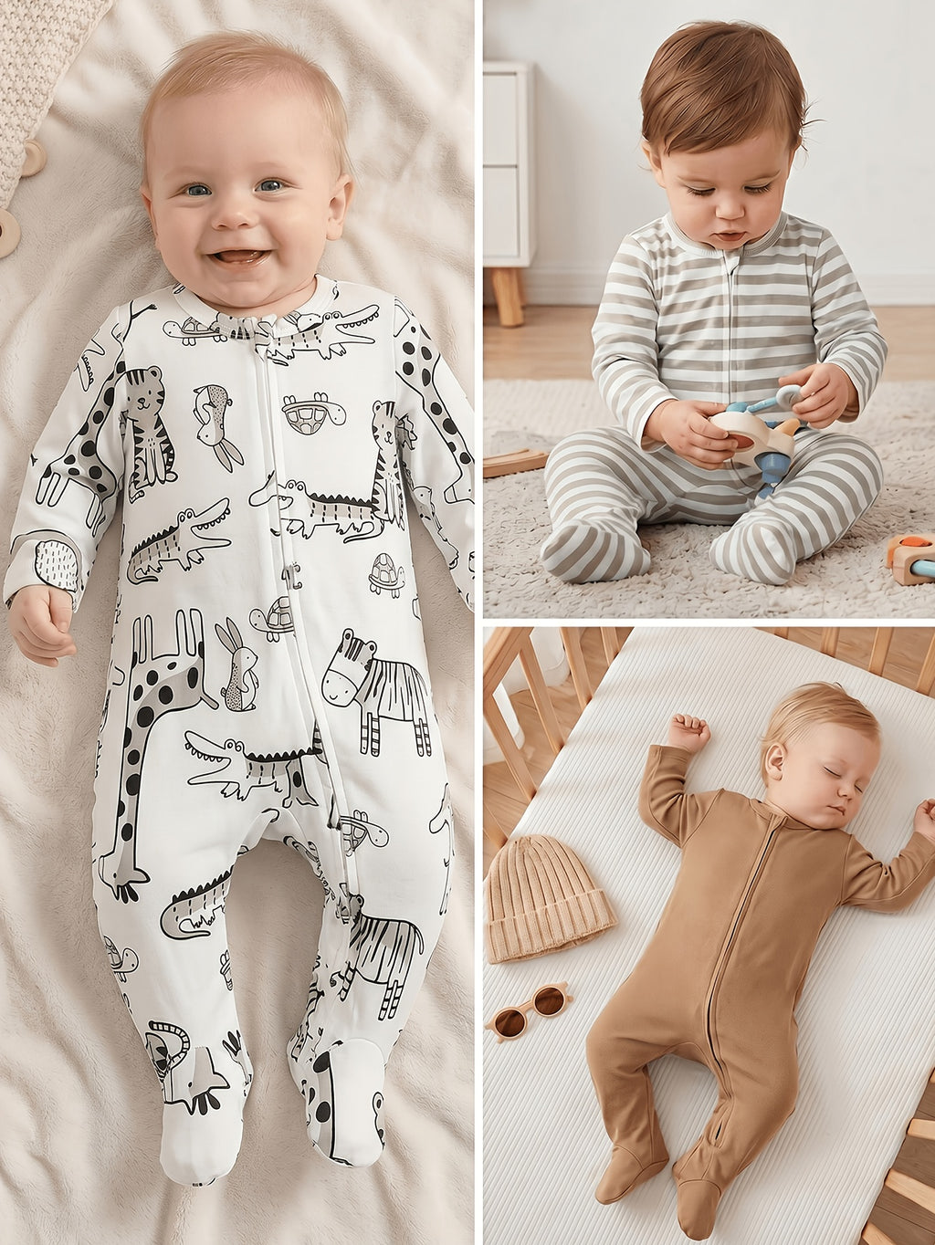 Ensemble de pyjama à pieds manches longues pour bébé nouveau-né — Monptitlou