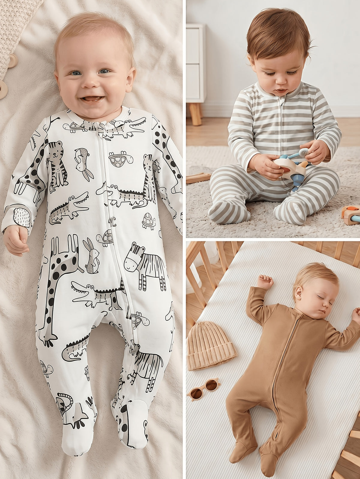Ensemble de pyjama à pieds manches longues pour bébé nouveau-né — Monptitlou Image