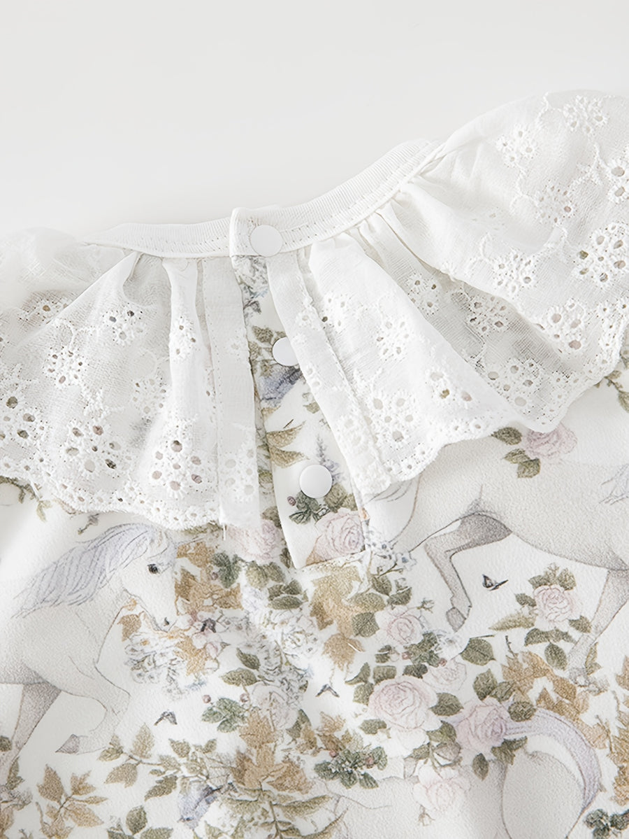 Nouvelle Arrivée Printemps Barboteuse à Manches Longues en Pur Coton — Monptitlou