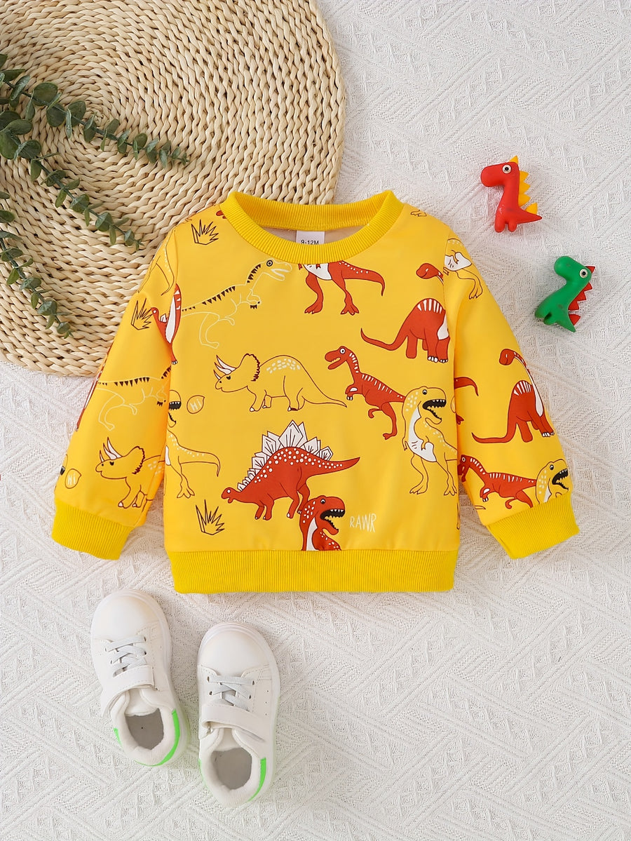 Pull à manches longues pour garçon, motif patchwork et imprimé cartoon — Monptitlou