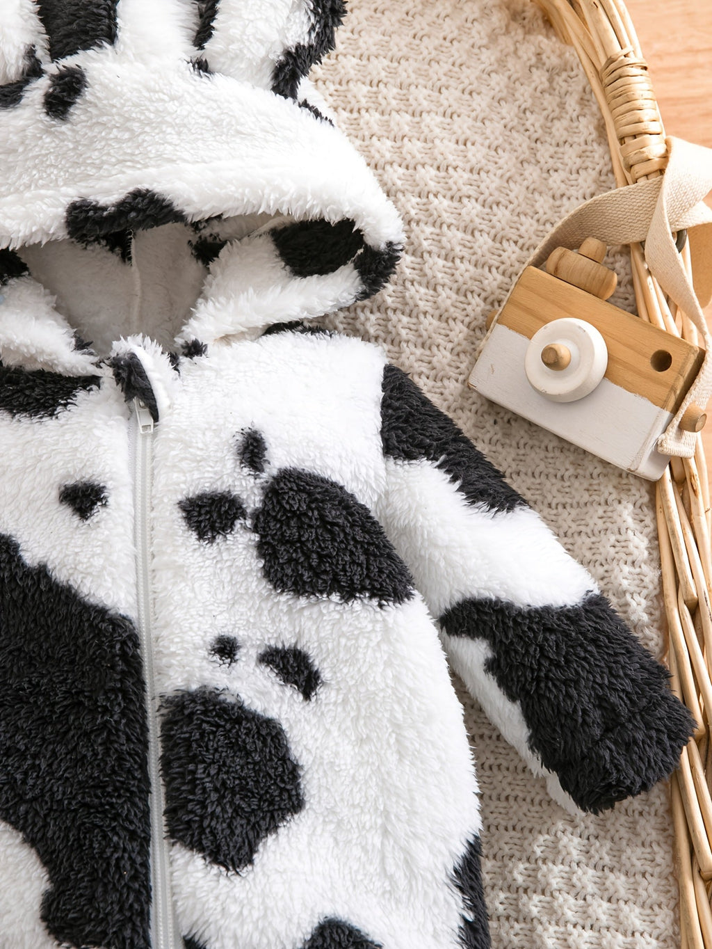 Combinaison à capuche et fermeture éclair panda pour bébé garçon — Monptitlou