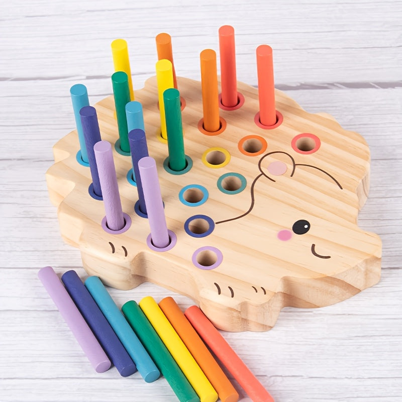 Jouet hérisson en bois multicolore, photo 14