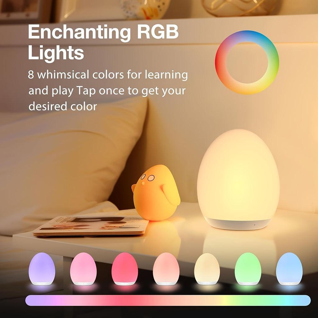 Veilleuse rechargeable en forme d'œuf avec 7 modes de couleur — Monptitlou