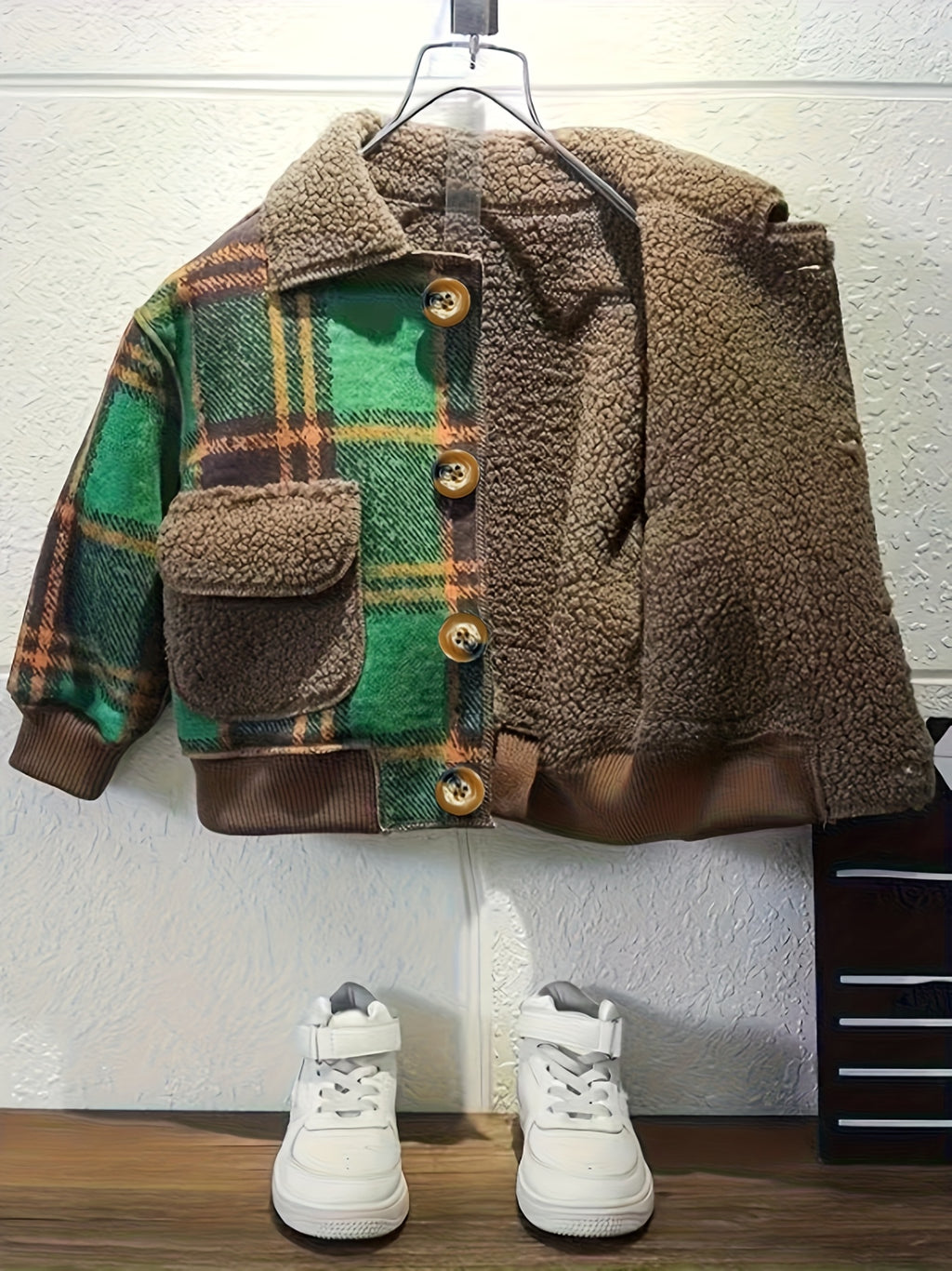 Veste à Revers Classique Unisexe pour Bébé à Carreaux pour — Monptitlou