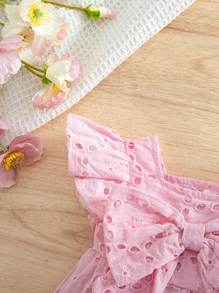 Ensemble été pour bébé fille : haut décontracté et mignon avec nœud — Monptitlou