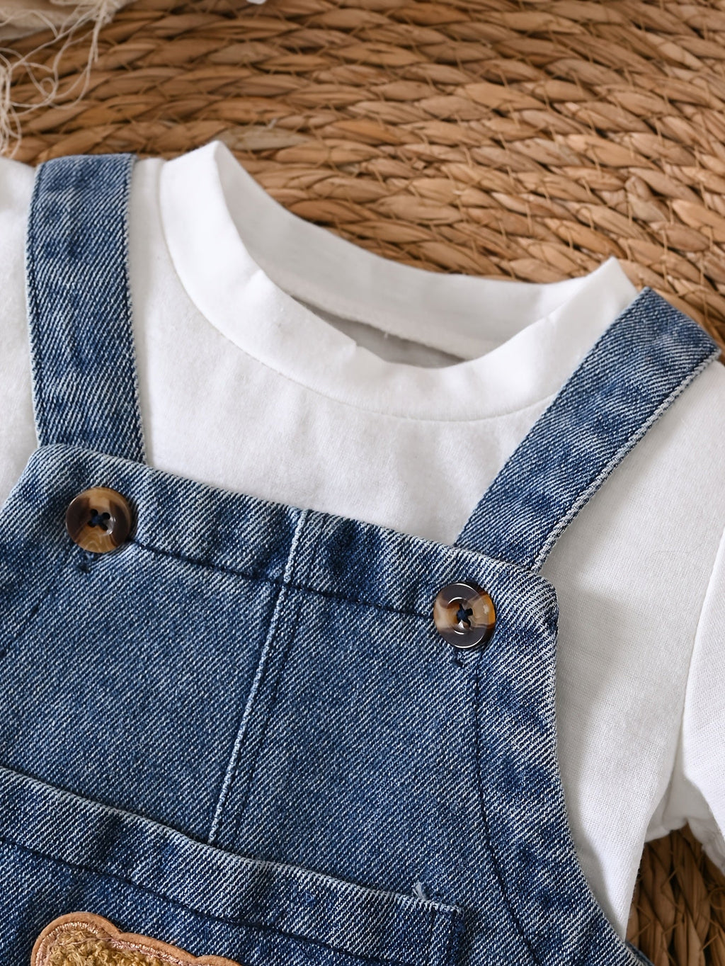 Salopettes en jean uni pour garçons avec poches — Monptitlou