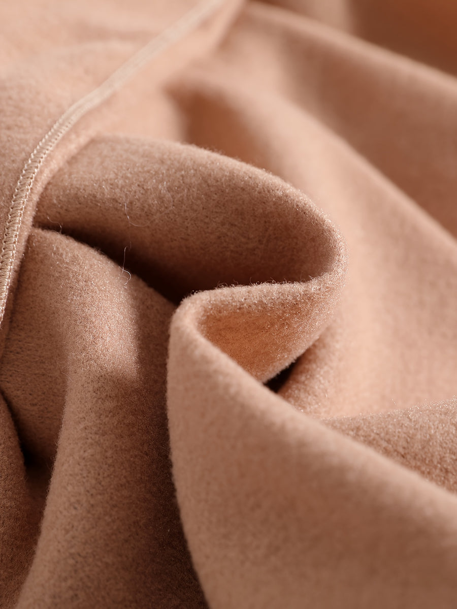Veste princesse pour filles, col plush marron clair grande taille — Monptitlou