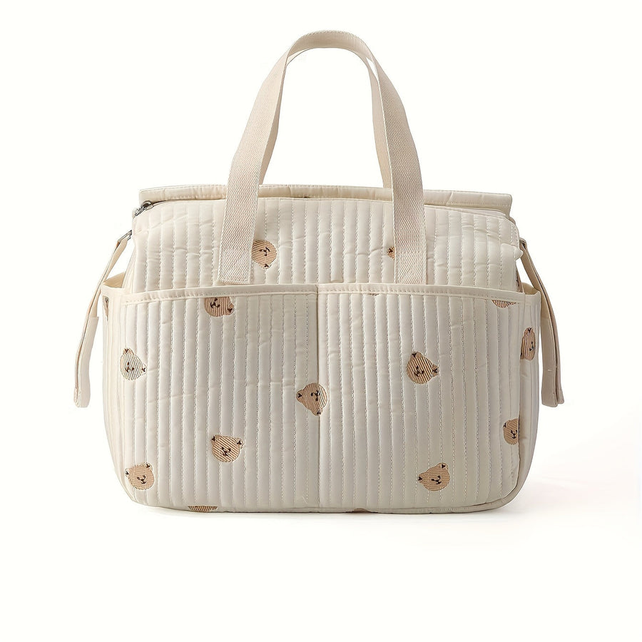 Sac de maternité portable style coréen avec broderie ours — Monptitlou