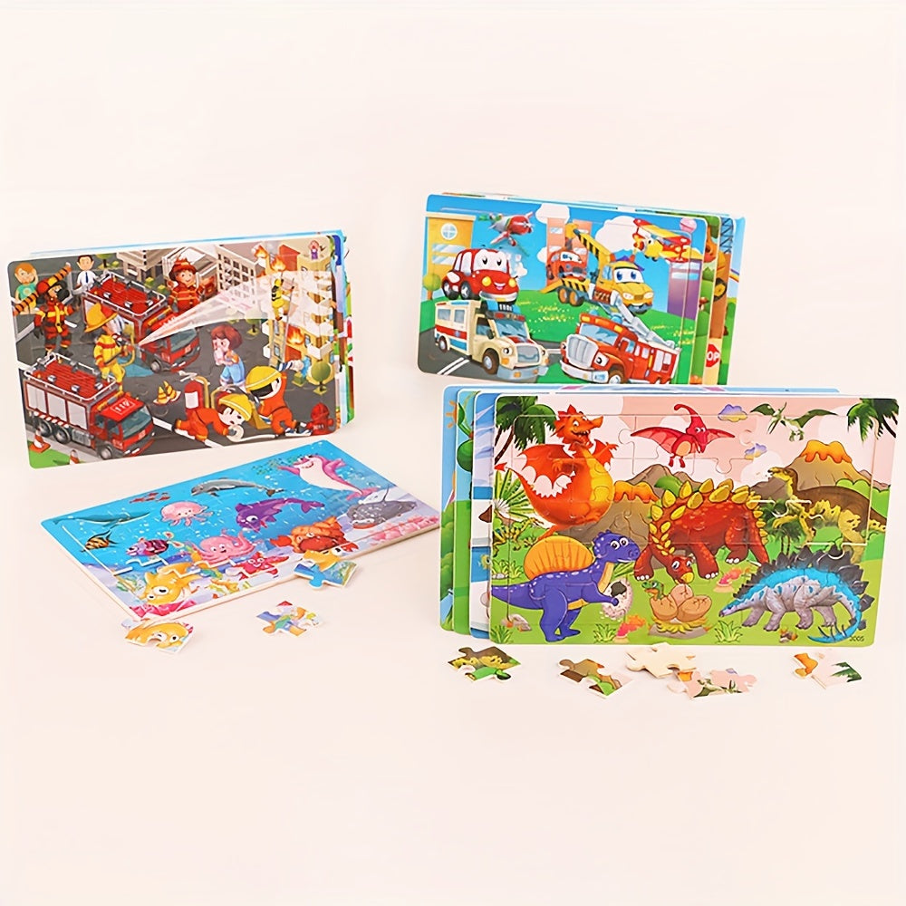 En 1 plateau de puzzle en bois, animaux, dinosaures, photo 20