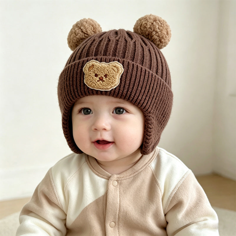 Bonnet Épaissi Adorable sur le Thème de l'Ours pour Garçons et Filles — Monptitlou