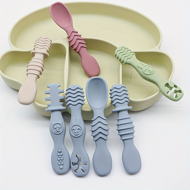 4 cuillères en silicone à mâcher — Monptitlou Image