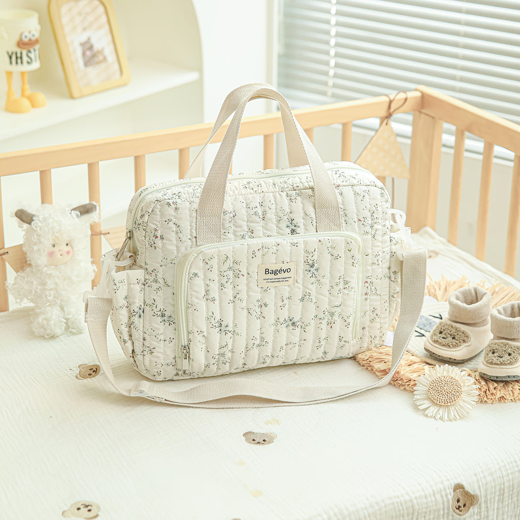 Sac à langer cabas floral pour maman et papa — Monptitlou
