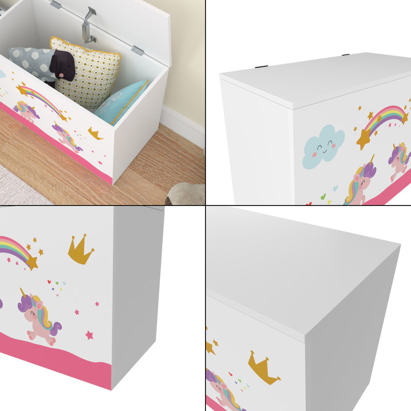 Boîte à Jouets Oleiros avec Couvercle Rabattable, 40 x 60 x 30 cm — Monptitlou
