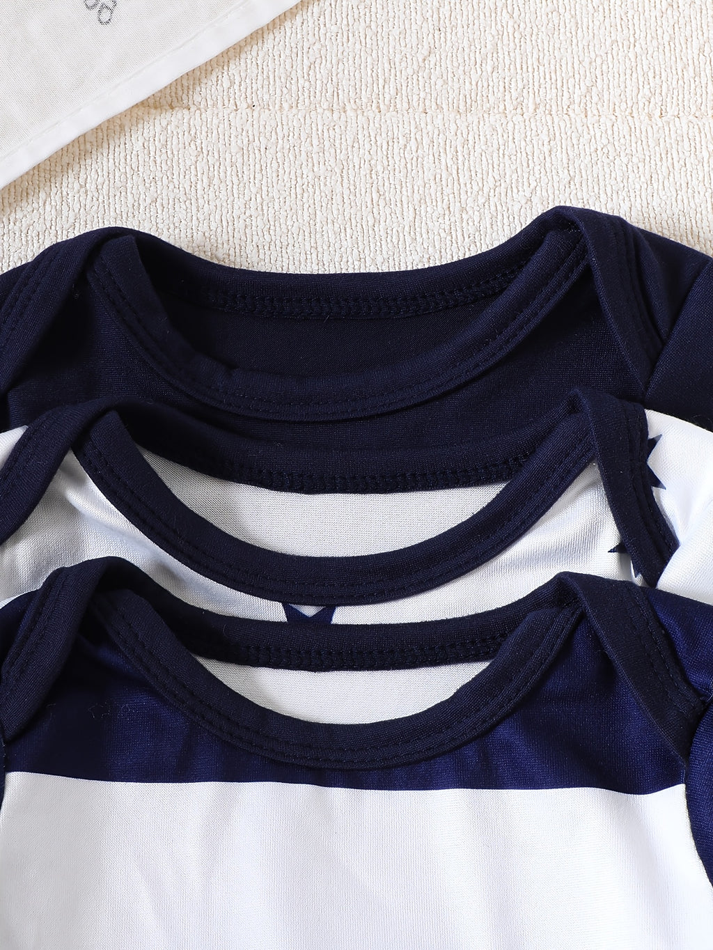 Gigoteuses pour bébé à manches longues, motif rayures marine — Monptitlou