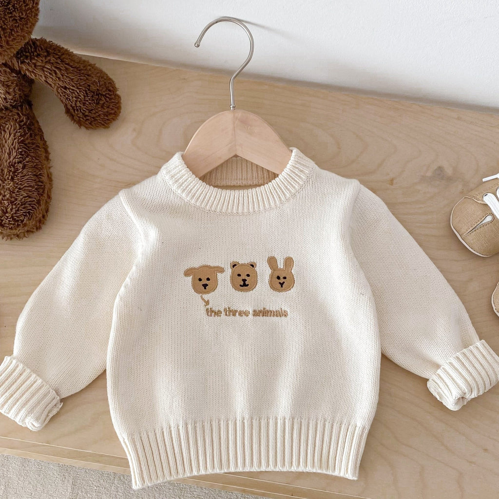 Pull Bébé Animaux Tricot Haut Automne Bébé Col Rond Pull Chaud Couche — Monptitlou