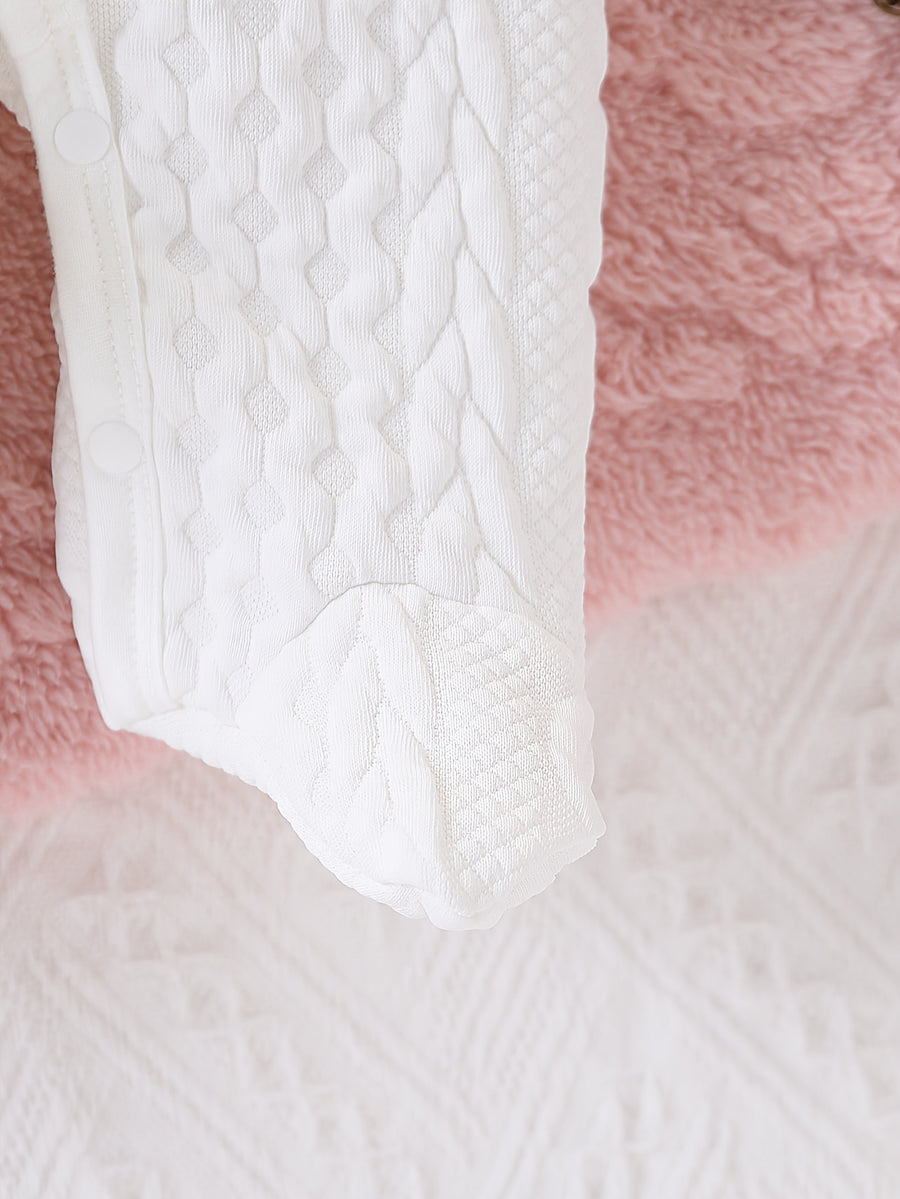 Grenouillère bébé tricotée jacquard, à pieds — Monptitlou