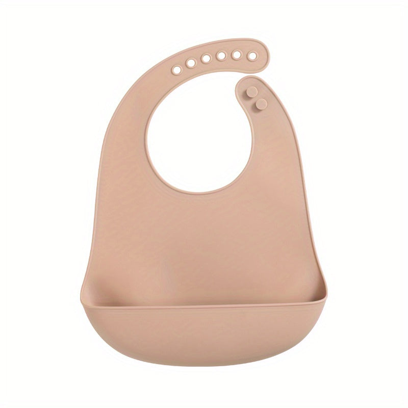 1 bavoir en silicone pour bébé, bavoir uni pour nourrisson — Monptitlou