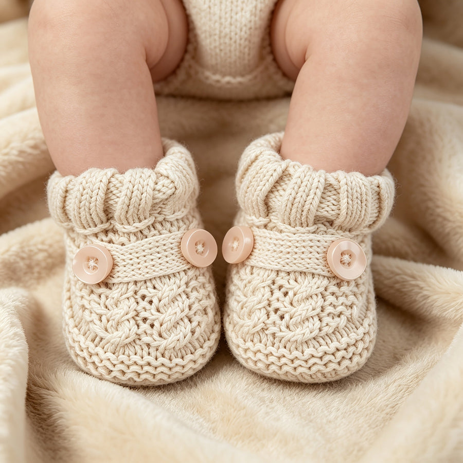 1 paire de chaussons tricotés mignons dessins animés — Monptitlou