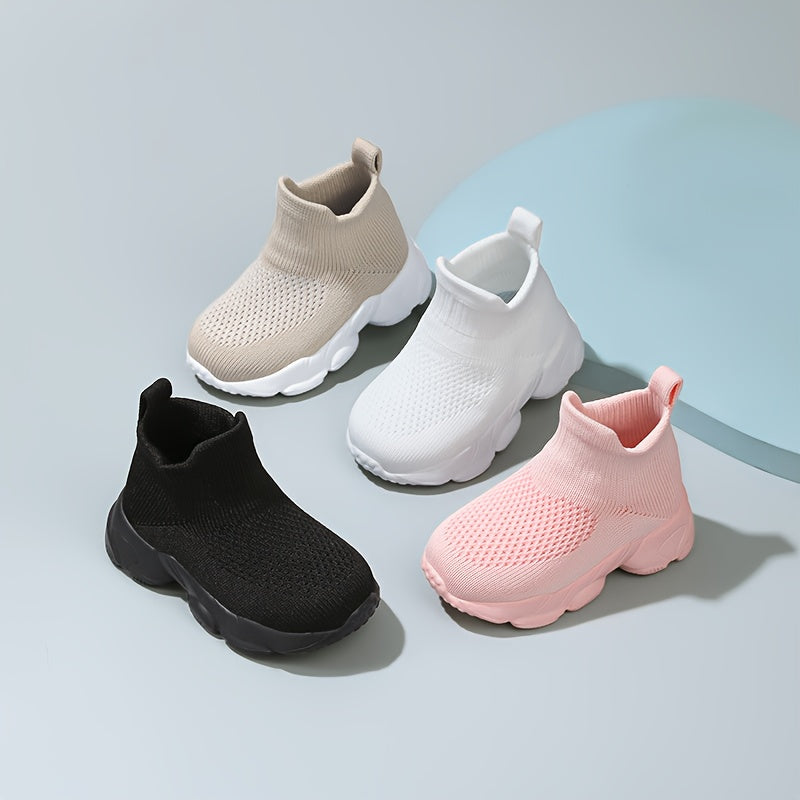 Chaussures de sport en maille respirantes pour garçons et filles, chaussures-chaussettes élastiques, style tendance tric