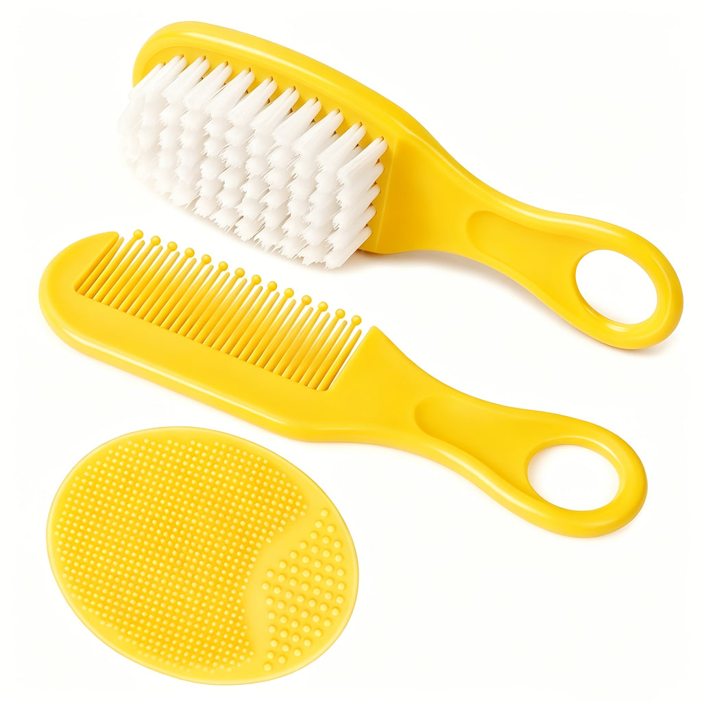 Peigne -croûtes de lait et brosse à poils souples pour nouveau-nés — Monptitlou