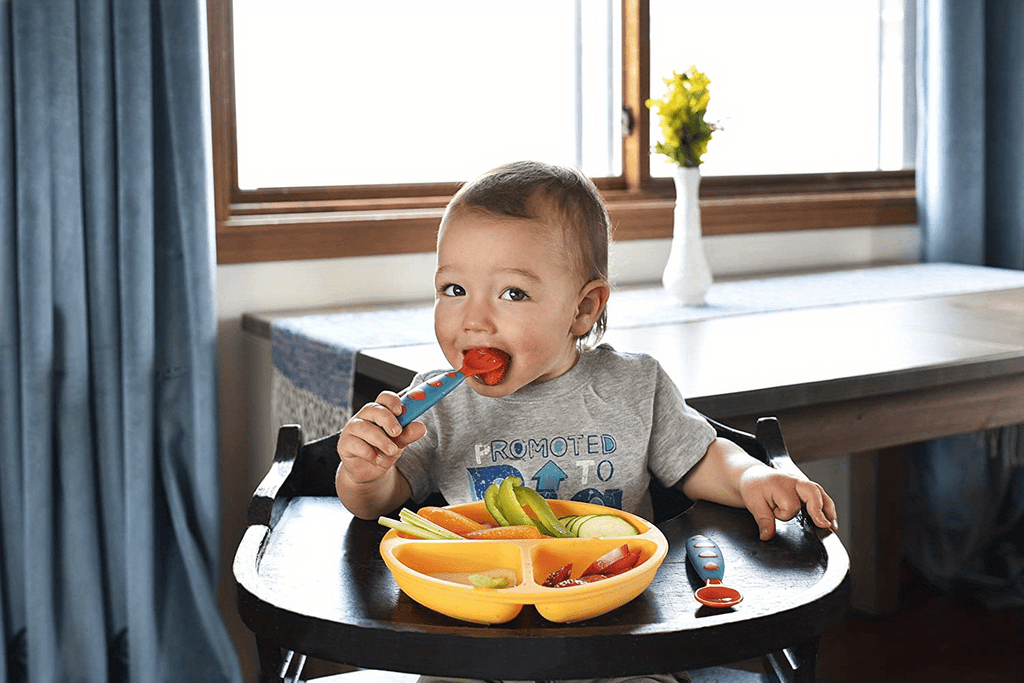 Assiettes à ventouse pour bébés, en silicone avec couvercle — Monptitlou