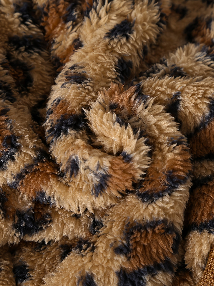 Ensemble Bébé Petite Fille Automne Hiver Imprimé Léopard — Monptitlou