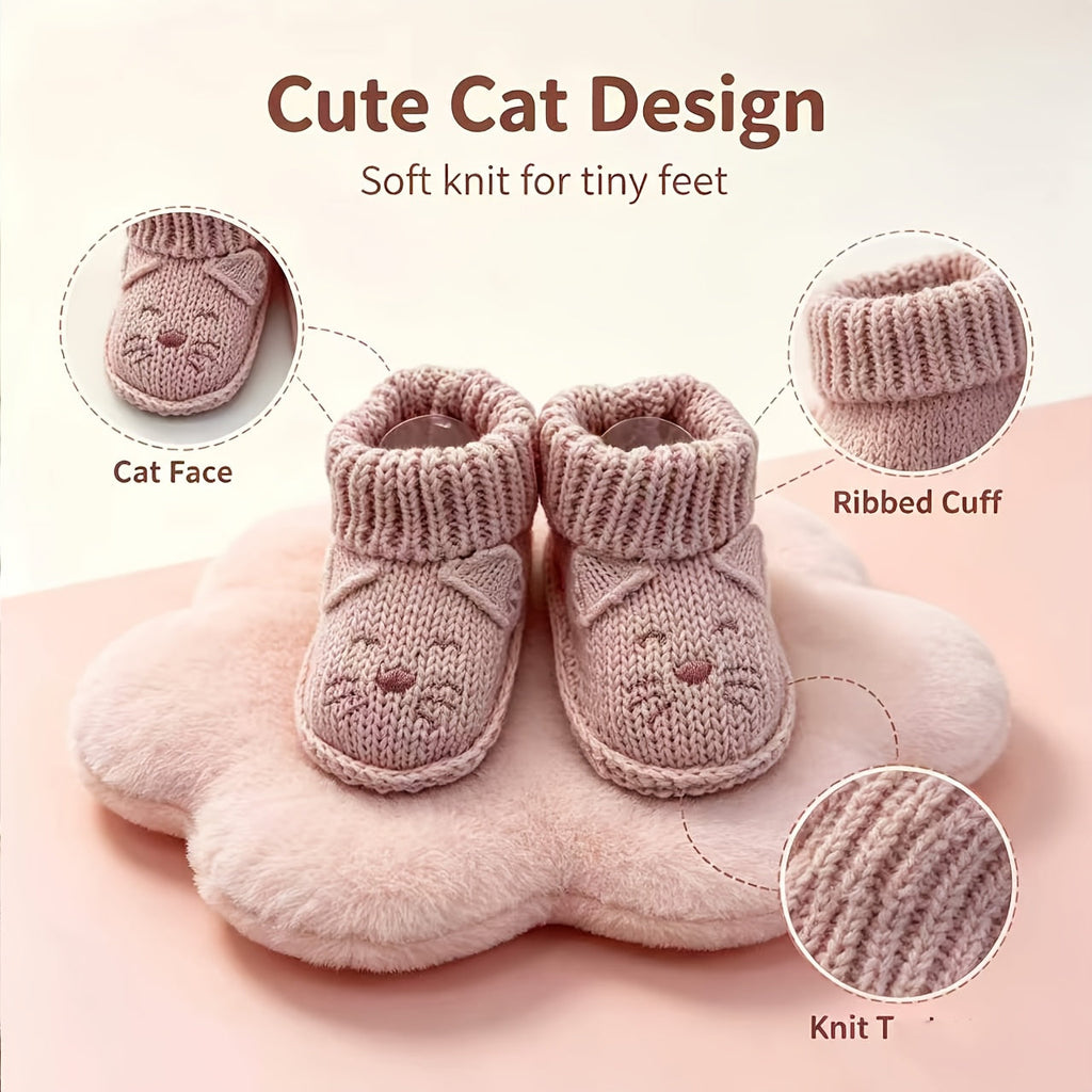 [Cadeau bébé 0-6 mois] 1 Paire de Chaussons Bébé Tricotés à la Main — Monptitlou