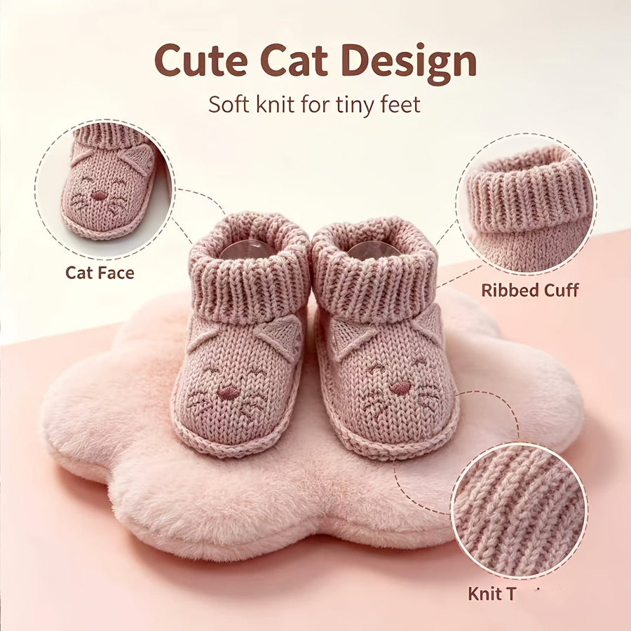 [Cadeau bébé 0-6 mois] 1 Paire de Chaussons Bébé Tricotés à la Main — Monptitlou