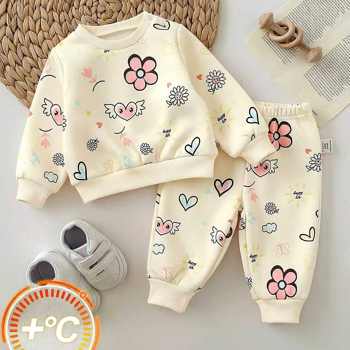 Ensemble 2 pièces pour fille, coupe ample, décontracté et confortable — Monptitlou Image