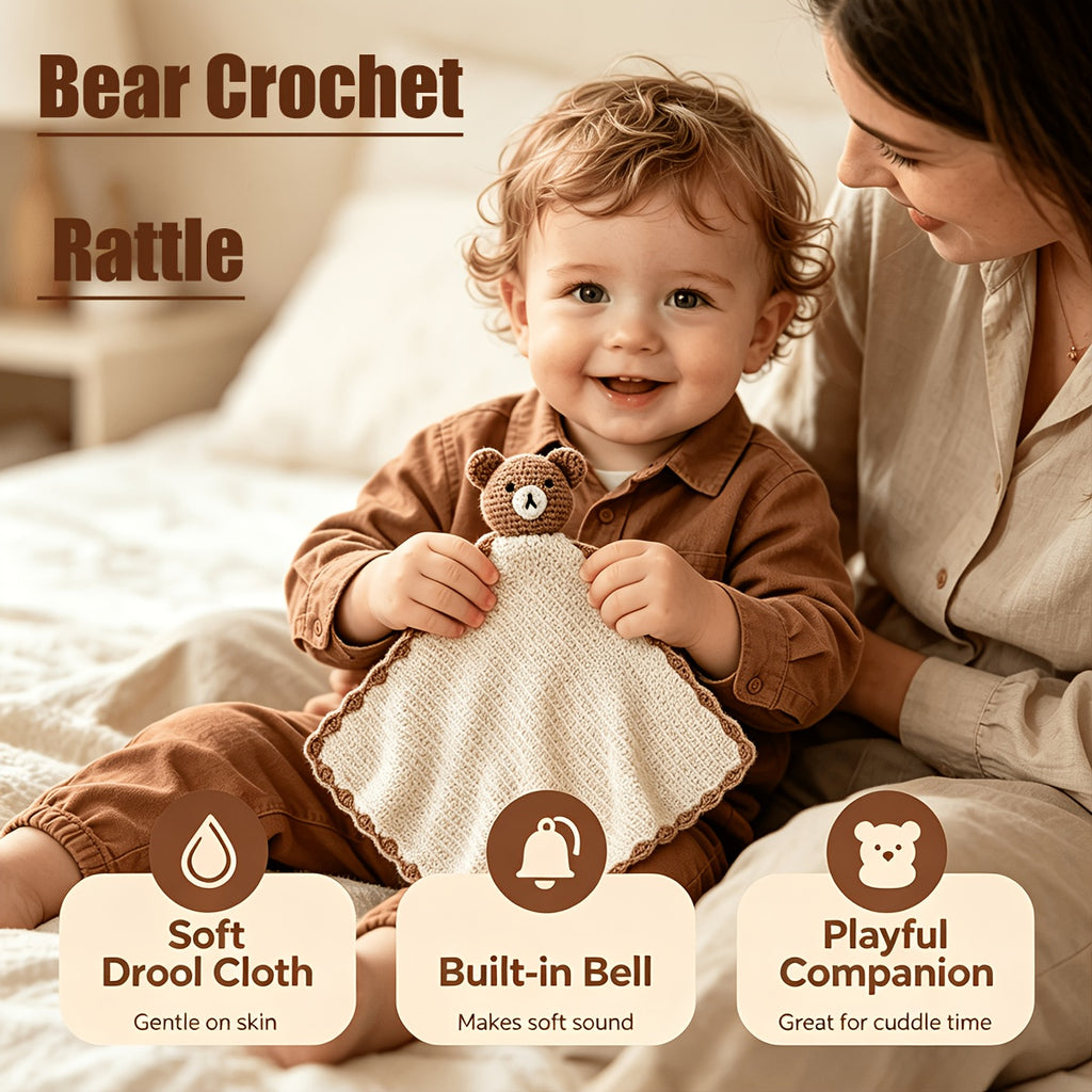 Couverture d'appoint confortable en tricot ours pour bébé — Monptitlou