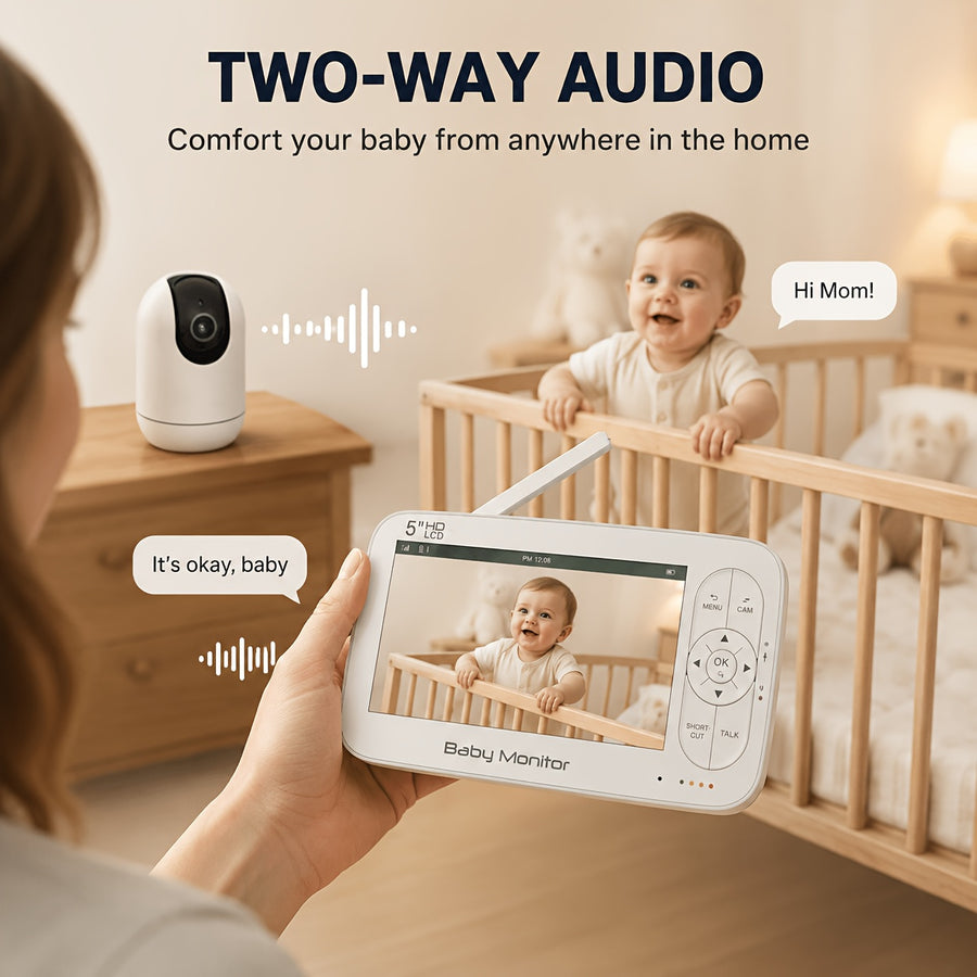 Babyphone 1080P TUYA avec caméra PTZ, batterie rechargeable 5000Mah — Monptitlou