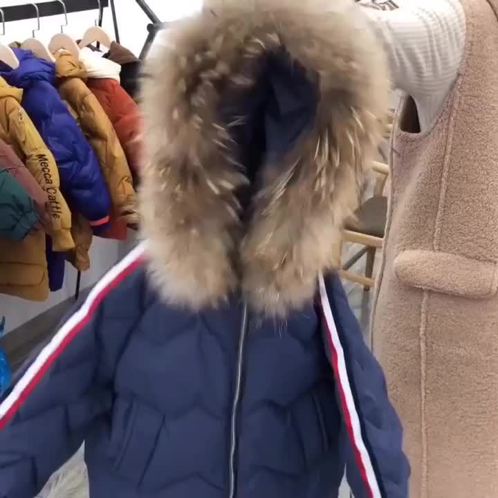 Vêtement d'extérieur d'hiver mi-long rembourré pour garçon