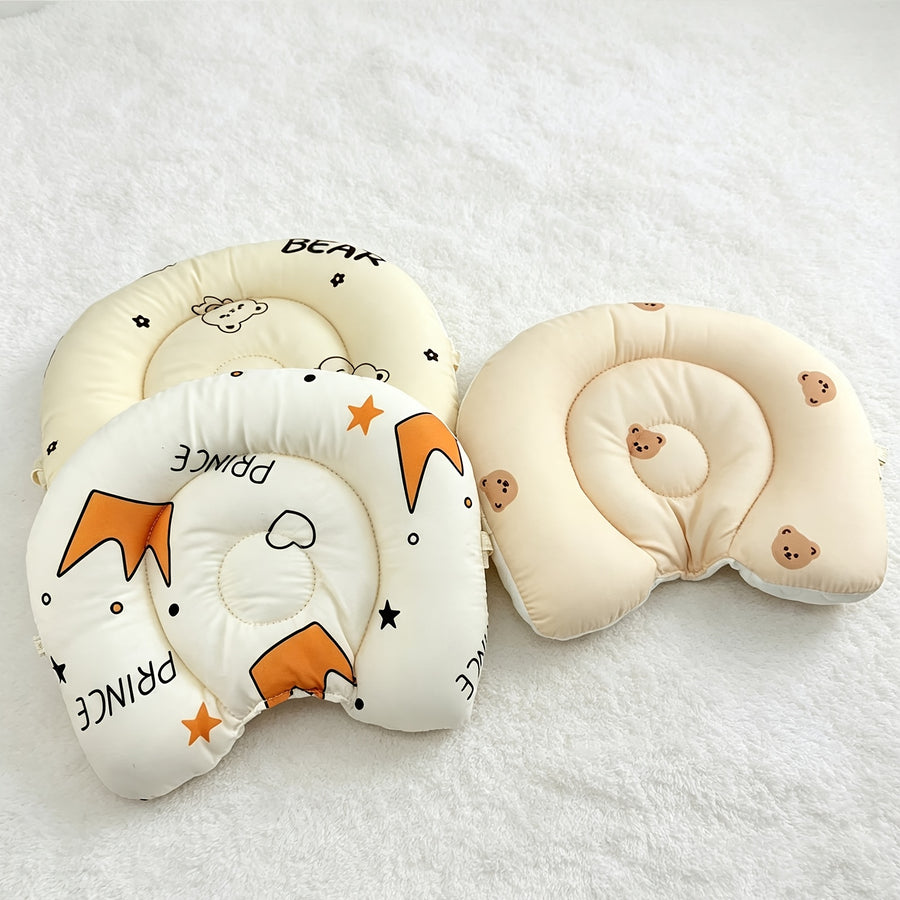 Oreiller de soutien de tête pour bébé doux en forme de U avec attaches — Monptitlou