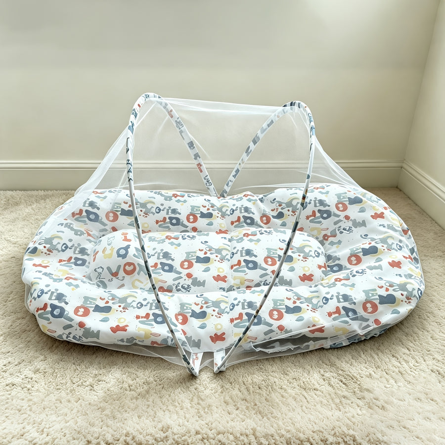 Lit Pliant Anti-Moustique pour Bébé avec Petit Coussin — Monptitlou