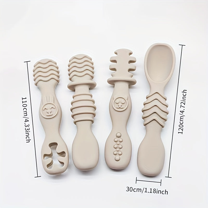 4 cuillères en silicone à mâcher — Monptitlou