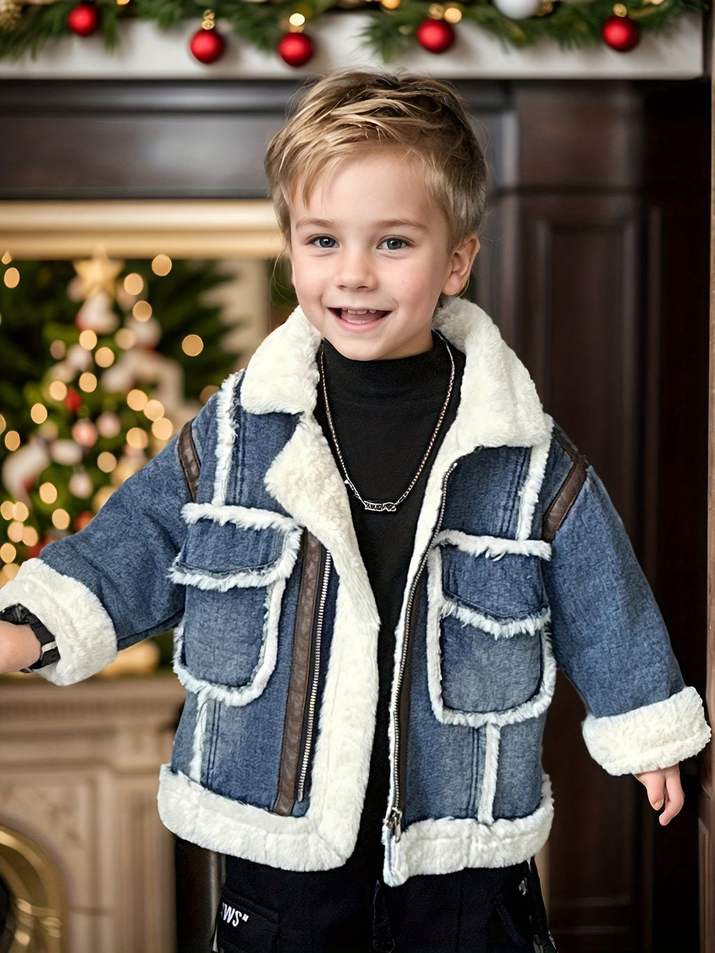 Veste de neige d'hiver pour bébés et jeunes enfants, style Noël — Monptitlou