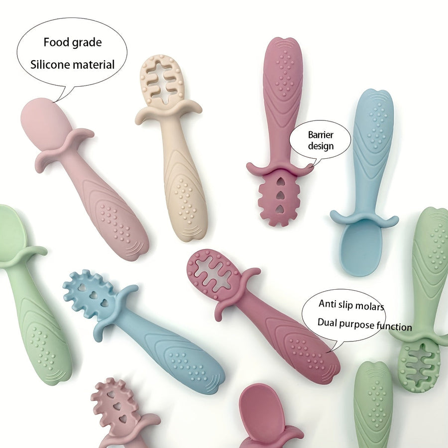 [Set de cuillères pastel] Lot de 3 Cuillères - Comprend 3 Cuillères aux Formes Uniques, Ce Set de Nourriture Douce Inclu
