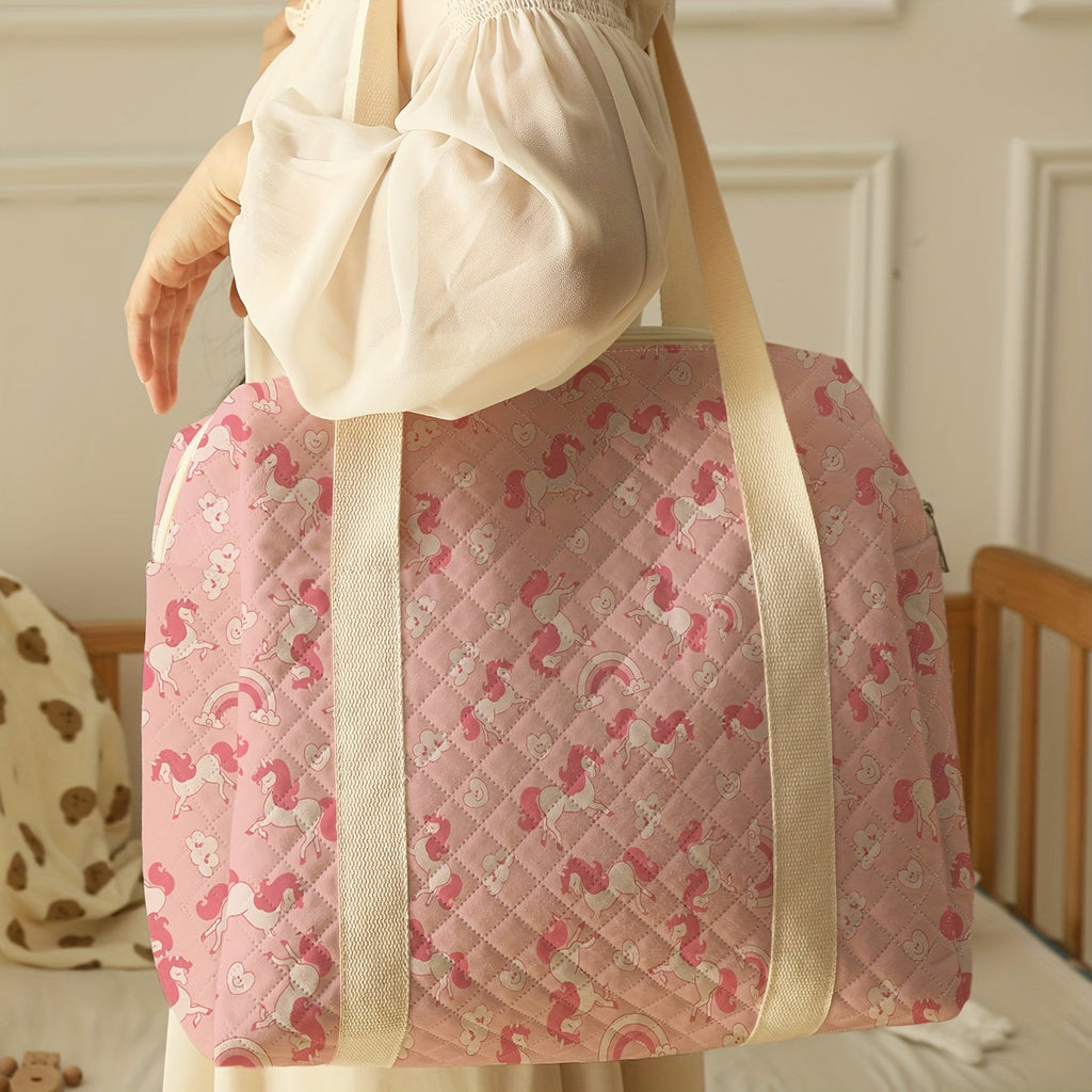 Un grand sac de voyage de grande capacité avec un motif de poney — Monptitlou