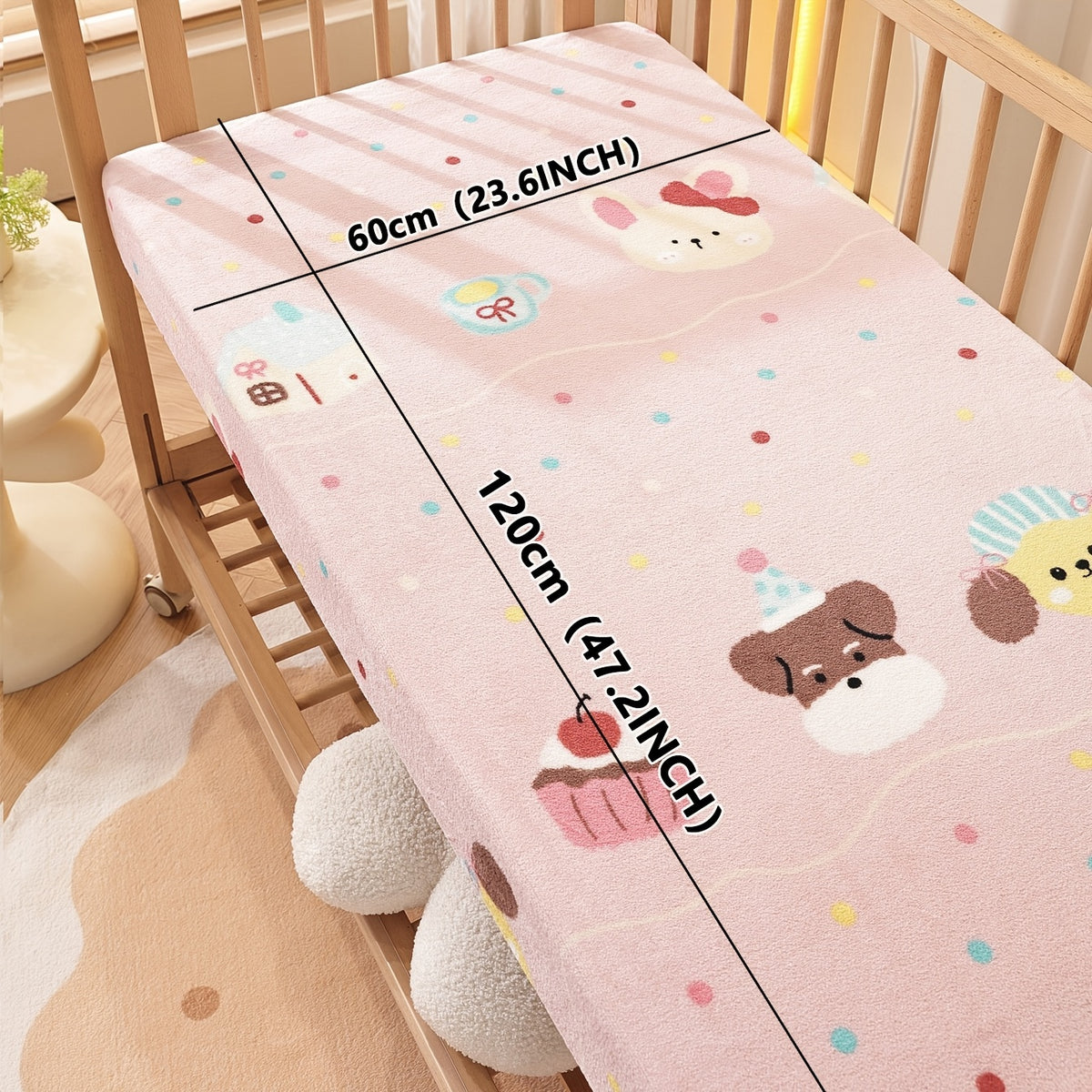 Drap-housse en peluche pour bébé, couvre-matelas épais — Monptitlou Image